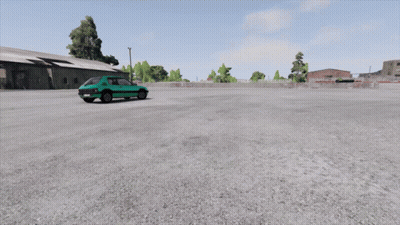 Green Car With License Plate RXP Fougeo GIF