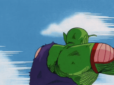 Green Cartoon Character Flying In Sky GIF