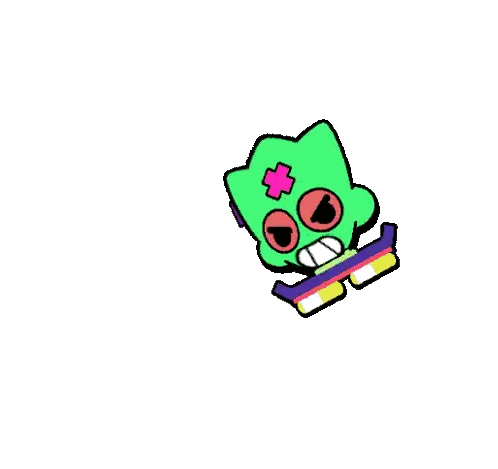 Green Cartoon Character Holding Cassette Sticker