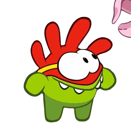 Green Cartoon Character In Red Cape With Pink Tongue Sticker