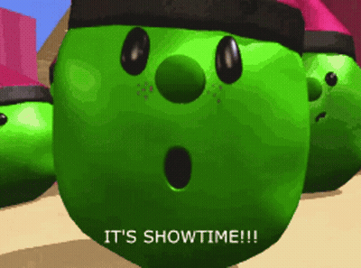 Green Cartoon Character It's Showtime GIF