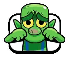 Green Cartoon Character Making Sad Face Sticker
