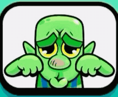 Green Cartoon Character Making Sad Face With Hands GIF