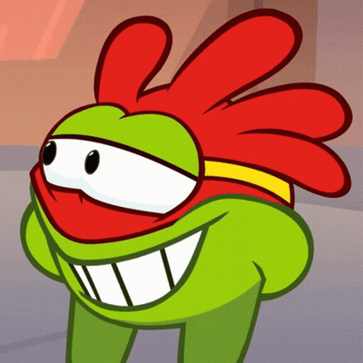 Green Cartoon Character Red Hair Yellow Headband GIF