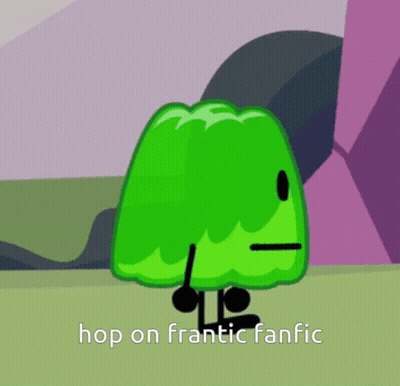 Green Cartoon Character Saying Hop On Frantic Fanfic GIF