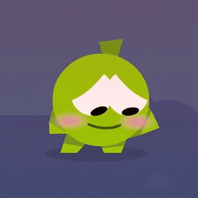 Green Cartoon Character Smiling GIF