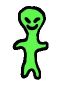 Green Cartoon Character Smiling Sticker