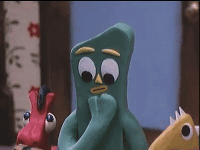 Green Cartoon Character With Big Eyes And Yellow Beak GIF