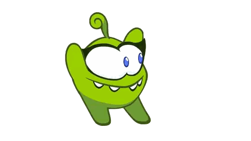 Green Cartoon Character With Glasses And Swirl Sticker