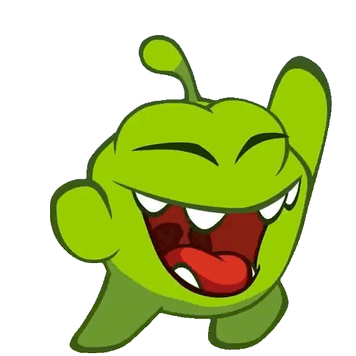 Green Cartoon Character With Open Mouth And Tongue Out Sticker