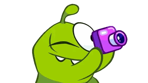 Green Cartoon Character With Purple Object Sticker