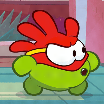 Green Cartoon Character With Red Hair And Yellow Headband GIF