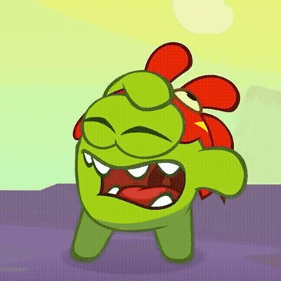 Green Cartoon Character With Red Head Covering Face GIF