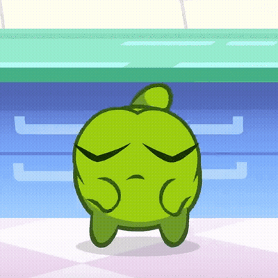 Green Cartoon Character With Sad Face GIF