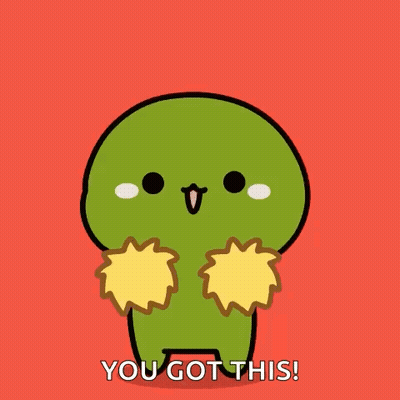 Green Cartoon Character With Yellow Star And You Got This GIF