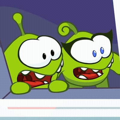 Green Cartoon Characters Looking Out Window GIF