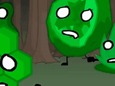 Green Cartoon Characters Standing With Mouths Open GIF