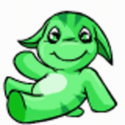 Green Cartoon Frog Sitting And Smiling GIF