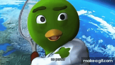 Green Cartoon Holding Tennis Racquet No Perder GIF