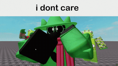 Green Cartoon Saying I Dont Care GIF