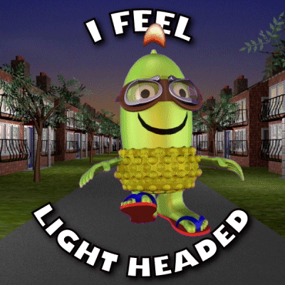 Green Cartoon Saying I Feel Light Headed GIF