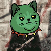 Green Cat Filing Nails Salem Cartoon Meme GIF