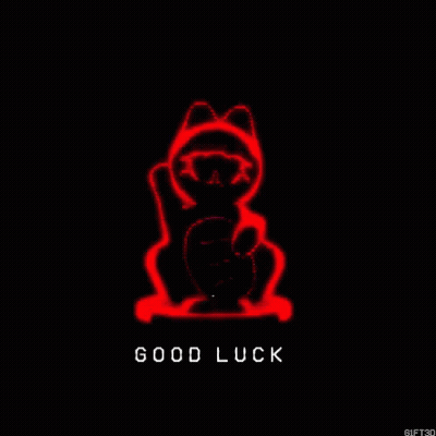 Green Cat Saying Good Luck GIF