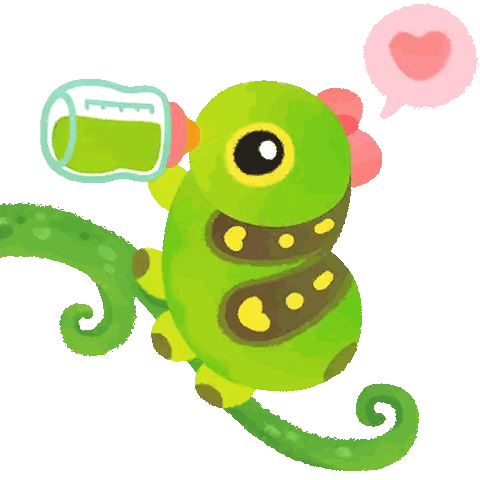 Green Character Drinking Green Liquid Sticker
