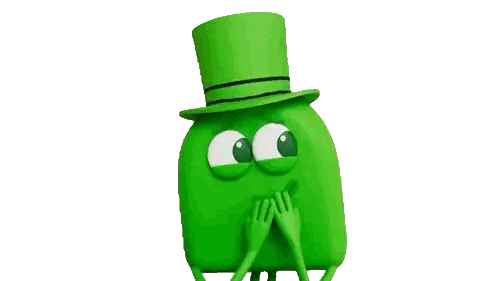 Green Character With Top Hat And Fork Sticker