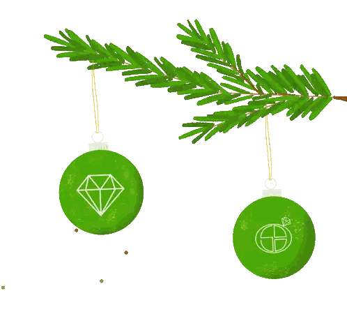 Green Christmas Ornaments Sticker