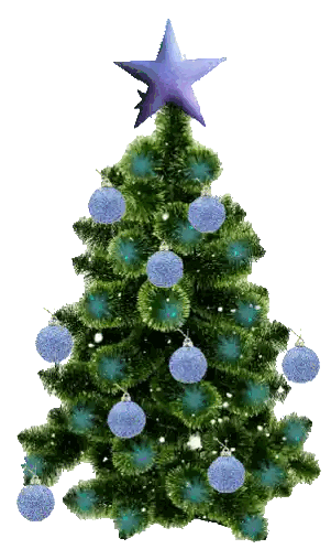 Green Christmas Tree With Blue Balls Sticker