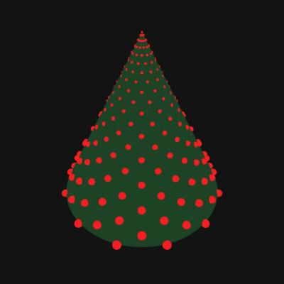 Green Christmas Tree With Red Polka Dots GIF