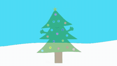 Green Christmas Tree With Star On Top GIF