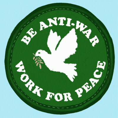 Green Circle Be Anti-War Work For Peace GIF