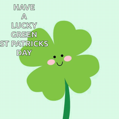 Green Clover Face Saying Have A Lucky Green St. Patricks Day GIF
