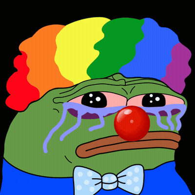 Green Clown With Rainbow Hat And Red Nose GIF