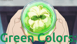Green Colored Anime Flowers