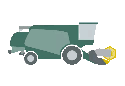 Green Combine Harvester And Yellow Bucket Sticker