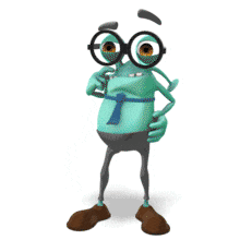 Green Creature With Tie Head Scratch GIF