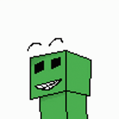 Green Creeper Smiling Pixel Art GIF