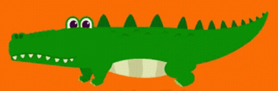 Green Crocodile With Big Eyes And Teeth GIF