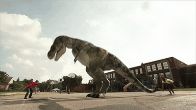 Green Dinosaur Face GIF