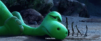 Green Dinosaur Lying I Miss Him GIF