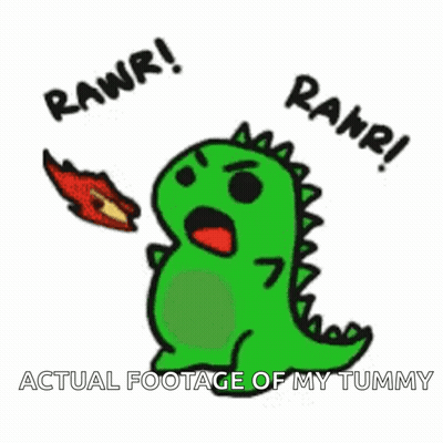 Green Dinosaur Rawri Actual Footage Of My Tummy GIF
