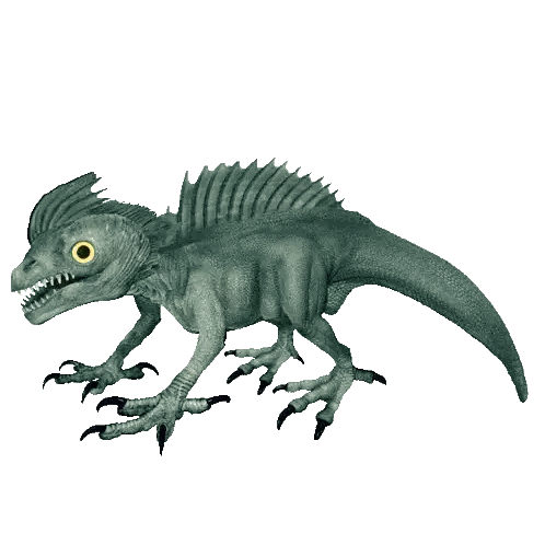 Green Dinosaur With Yellow Eye And Claws Sticker
