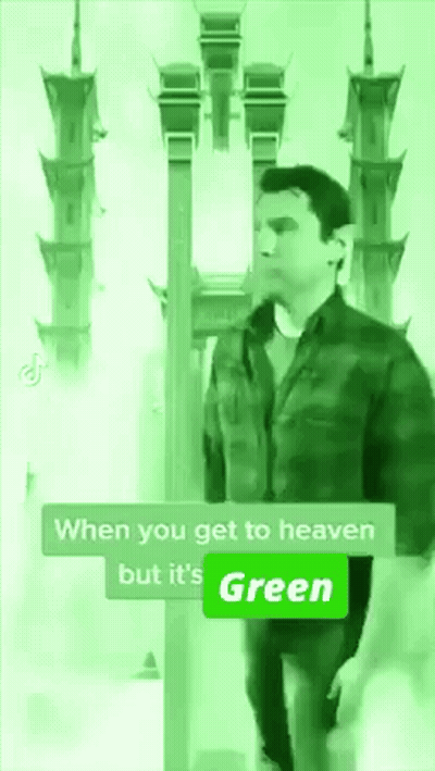 Green Dog Saying She Is Green Because You Have Enough Materials GIF
