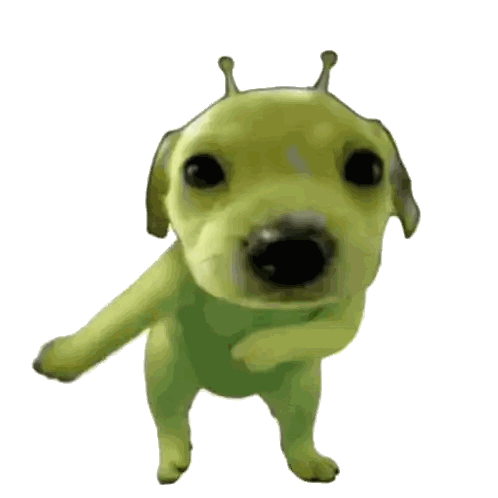 Green Dog With Antennas Standing Sticker