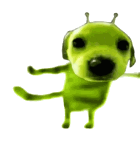 Green Dog With Black Nose And Eyes Sticker