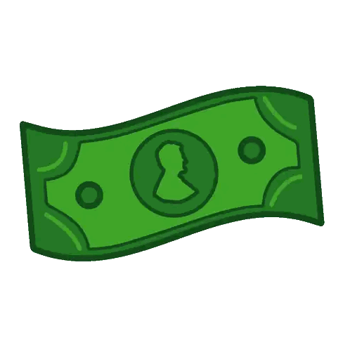 Green Dollar Bill Silhouette Man In Circle Sticker