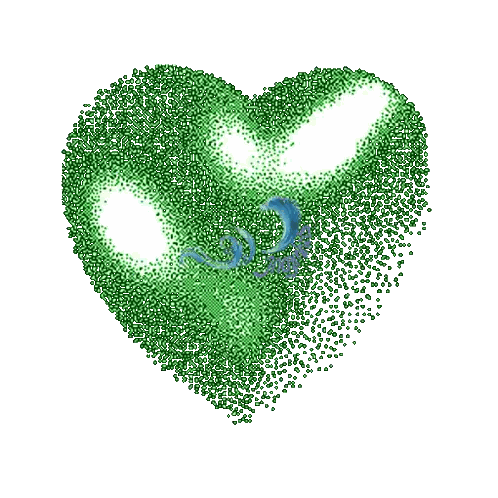 Green Dot Heart With Dolphin Inside Sticker